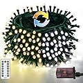 82FT 200 LED Color Changing Christmas String Lights with Remote & Timer & Memory Function, 9 Lighting Modes Waterproof Fairy String Lights for Xmas Tree Holiday Party Garden (Warm White & Cool White)