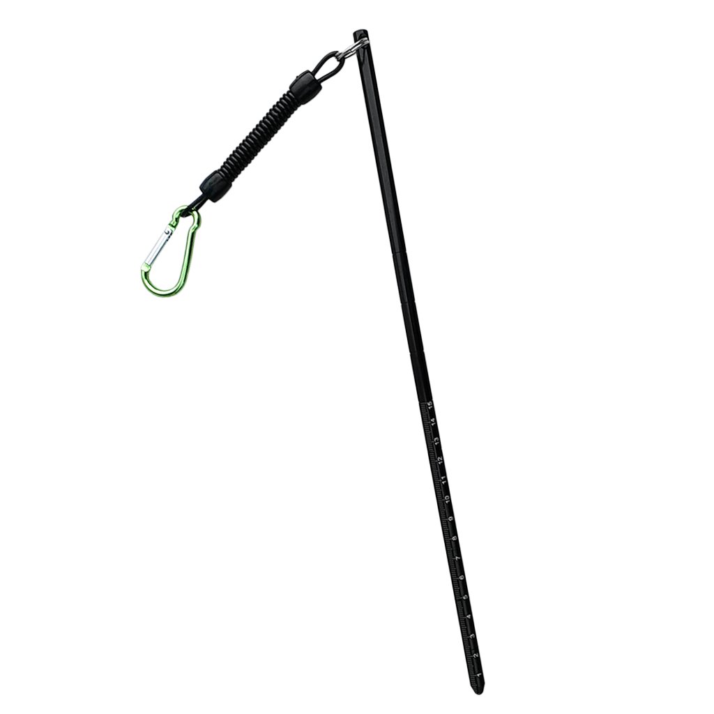 D DOLITY Aluminium Riffstab Taucher Zeigestab mit 34 cm Spiralverlängerung bis 65cm Karabinerhaken für Tauchen Schnorcheln Unterwasser Sport - Schwarz