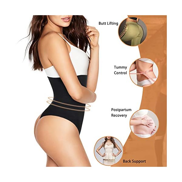 Nebility-Women-Waist-Trainer-Shapewear-Thong-Bodysuit-Seamless-Tummy-Control-Panty-Faja-Open-Bust-Body-Shaper Nebility Women Waist Trainer Shapewear Thong Bodysuit Seamless Tummy Control Panty Faja Open Bust Body Shaper (XL/2XL, Black)