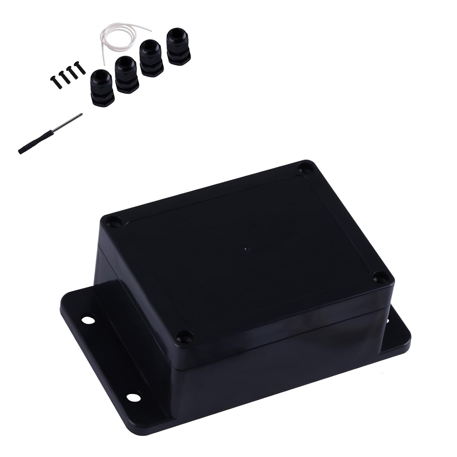 Electronic Junction Box 1pcs, 4.53in×3.54in×2.17in(115x90x55mm) Electronic Hobby Box Black, Plastic Electrical Project Case for Electronic Projects and Instrument Enclosure