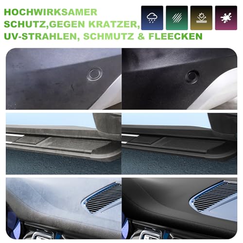 Kunststoffpfleger Auto Schwarz Plastic Care Restorer,Premium Wasserdichte Formel,Glanz Erhöhen & UV Beständig für Kunststoffpflege Auto Aussen & Innen Kunststoff Politur für Schwarz Farbe