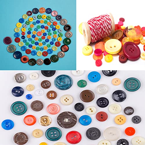 Resin Buttons, Assorted Sizes Buttons, For Crafts Sewing Diy Manual Button Painting Diy Handmade Ornament Buttons, About 660(Multicolor Combination 2) #TOP4