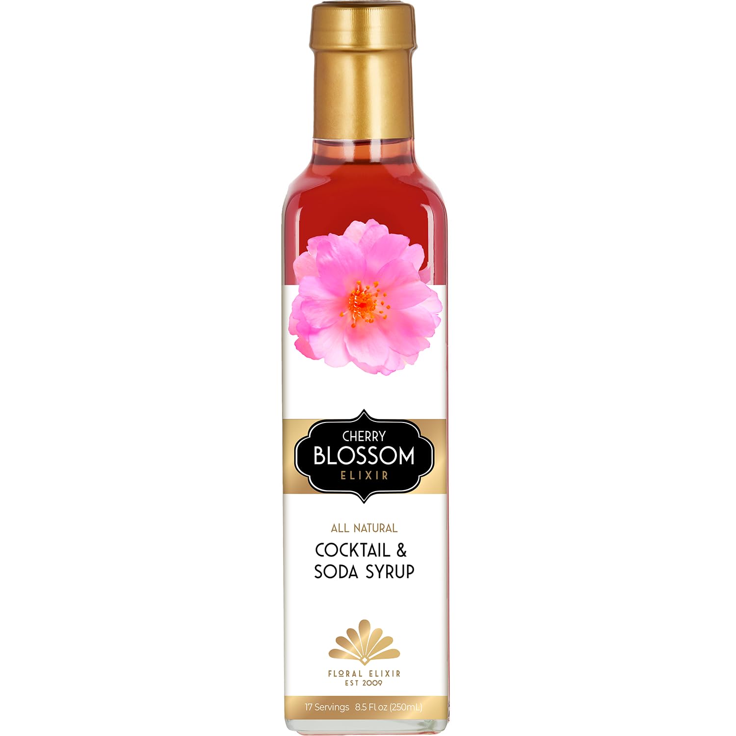 Floral Elixir Co. - All Natural FLOWER Syrup for Cocktails & Sodas, 8.5 oz (Cherry Blossom)
