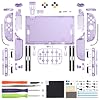 eXtremeRate DIY Replacement Shell Buttons for Nintendo Switch 2, Full Set Rear Back Plate Controller Housing with Button for Switch 2 Handheld Console & Joycon 2 - Deluxe Version - Clear Atomic Purple