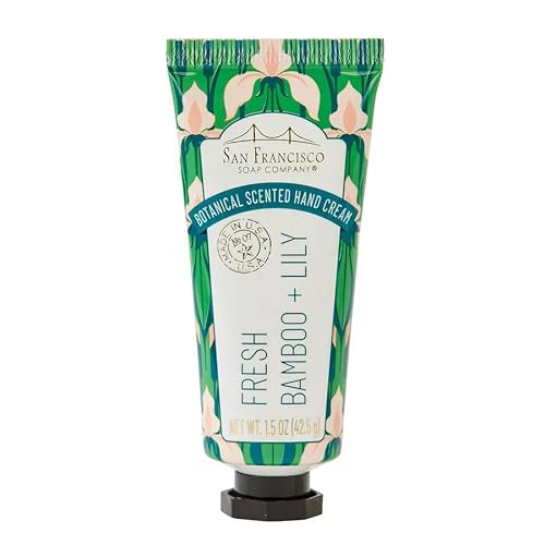 San Francisco Soap Company Botanical Hand Cream - Fresh Bamboo & Lily (1.5 Ounce) | Ultra Moisturizing with Shea Butter & Essential Oils | Hydrating Hand Lotion for Dry Skin |