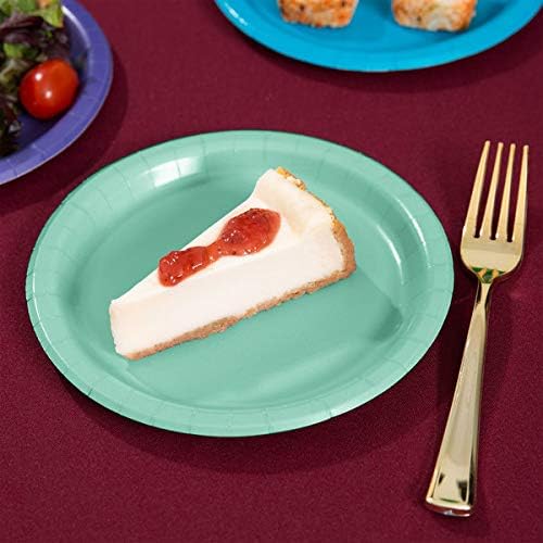 Amscan Robin's Egg Blue 6 3/4", Round Paper Plates, 50 Ct