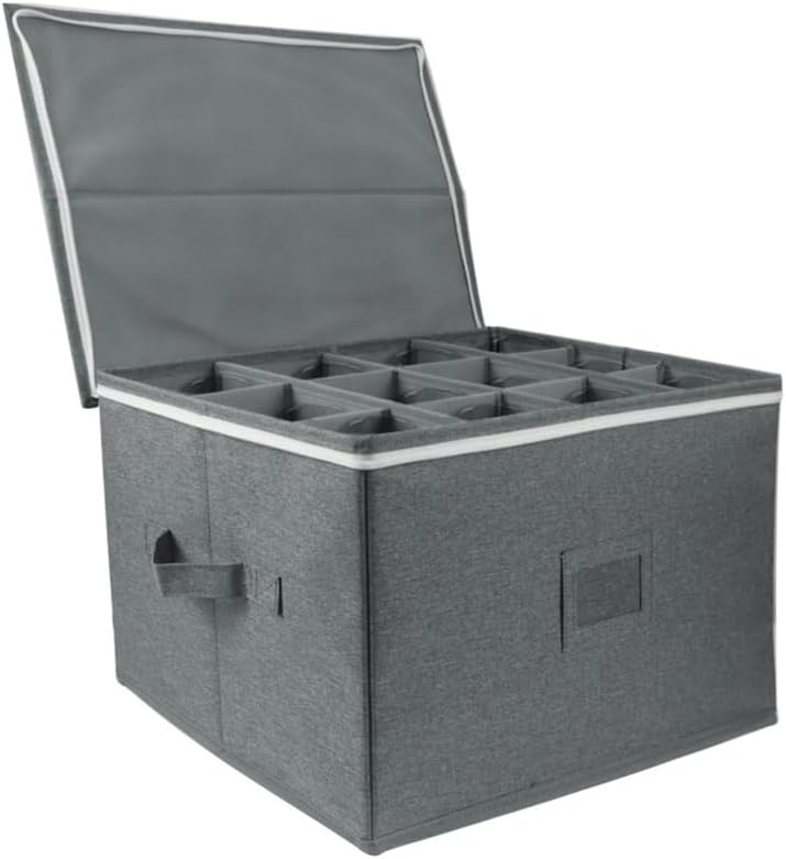Protective Storage Case For 12 Wine Glasses Foldable Stackable Hard Shell Box