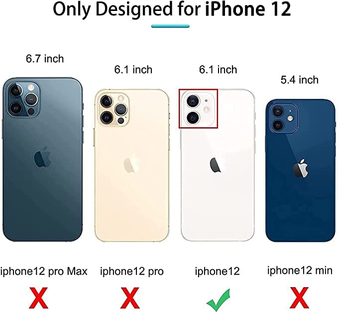 Image of M7 Back Cover Compatible with iPhone 12 Flexible Slim Leather Case for iPhone 12 (Blue)