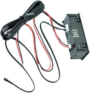 Termómetro Digital de Coche con Reloj y Pantalla LED Medición Interior y Exterior Ultrafino Autoadhesivo para Acuarios y Aire Acondicionado Color Rojo