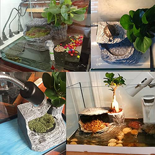 Hamiledyi Turtles Basking Rock Platform Tortoise Climbing Step Ledge Resin Resting Dock Reptile Hiding Terrace Stone Amphibian Habitat Hideouts For Gecko Frogs Newts Chameleons Lizard #TOP5