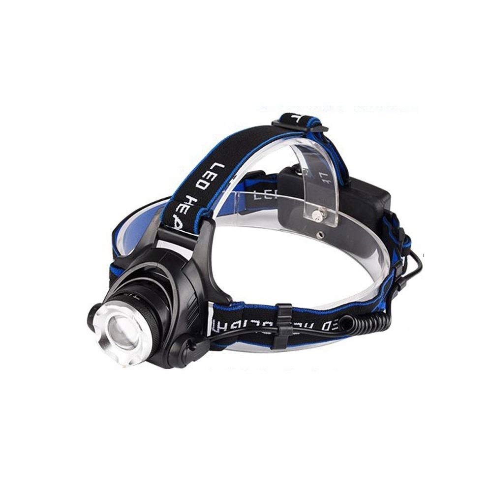 Lampe frontale rechargeable zoom étanche pour camping et randonnée