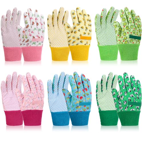 Hoemwarm 6Pcs Kids Gardening and Garden Gloves for Toddler, Children's