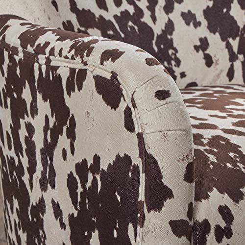 Christopher Knight Home Arabella Classic Velvet Club Chair, Milk Cow / Dark Brown #TOP3