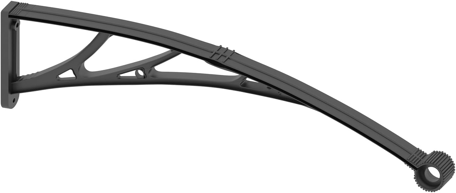 1PCS 32 Inch Awning Brackets with Drainage Hole, Heavy Duty Plastic Steel Canopy Support Arms for Door Window Patio Awning Accessories, UV Rain Snow Sun Protection (Black)