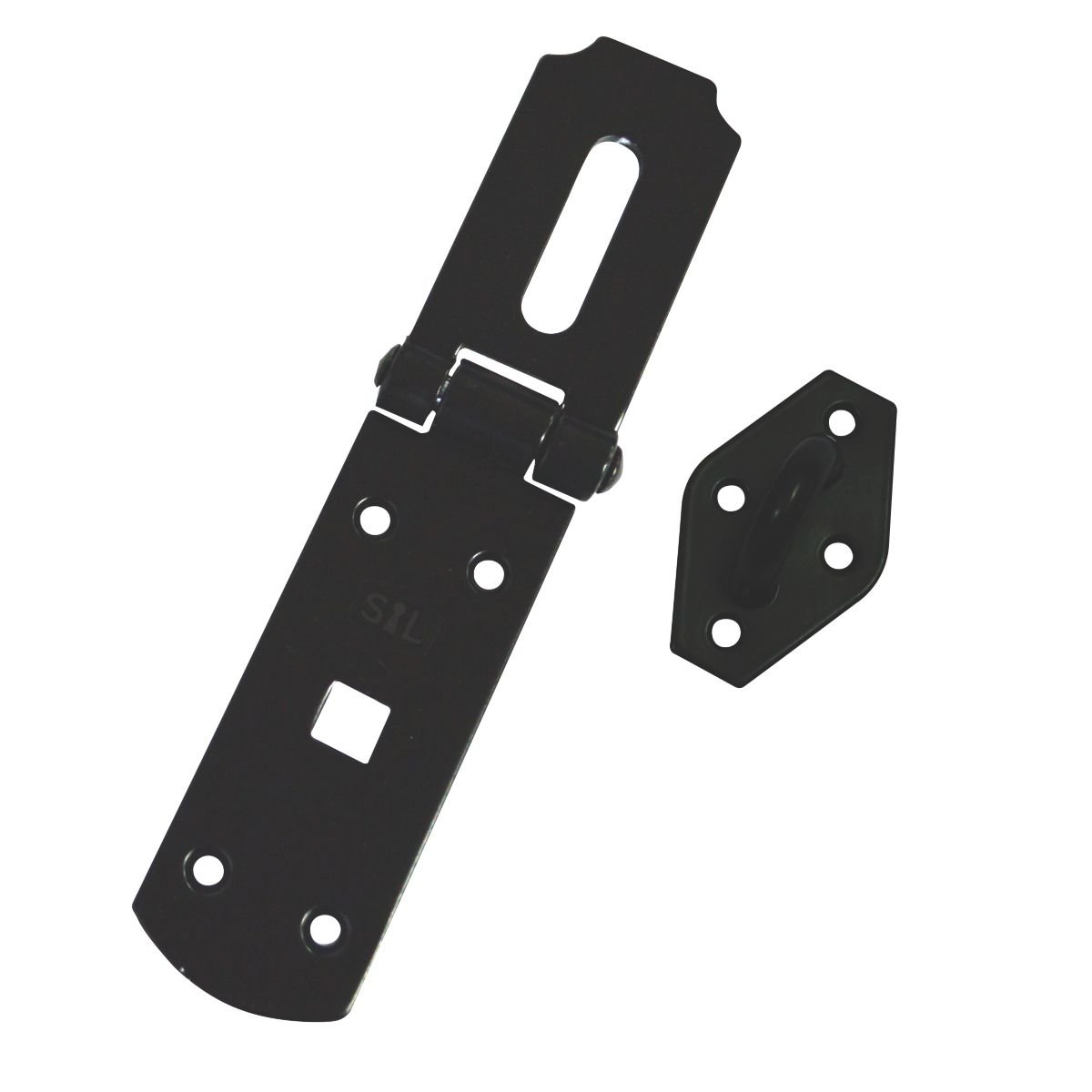 Smith & Locke Hasp & Staple Black Powder-Coated 115mm - Screwfix