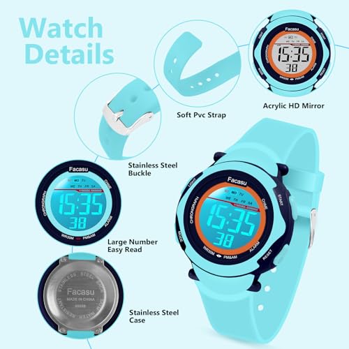 Image of Kids Digital Watch for Girls Boys,Children's Waterproof Colorful Light UP Outdoor Sport Watch with Stopwatch Alarm-Kids Gifts for Girls Boys