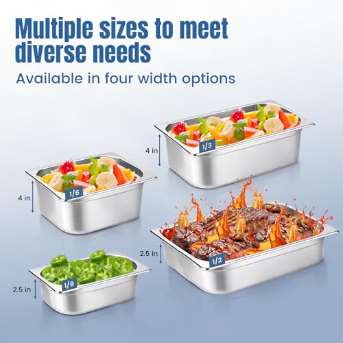 Bluelinecool 6 Pack 1/3 Size Steam Table Pan Set,4" Deep Hotel Pans, Anti Jam Stainless Steel Food Pan for Restaurants,Catering,Hotel, Buffet,Home,Party by Bluelinecool - Image 6
