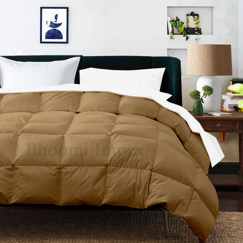 Image of Down Blanket, Extra Lightweight Summer Comforter for Double Bed | 100 GSM Ac Comforter Super Soft Fluffy ComforterDouble Bed Comforter | Dohar | Duvets |Soft Microfiber Fabric (100 GSM, Taupe)