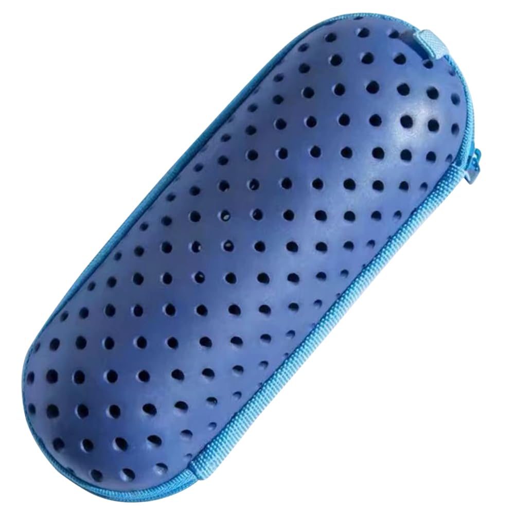 Kexpery Swim Goggle Case Swimming Goggles Protection Box with Clip & Drain Holes Goggles Protective Case Breathable Lightweight for Men Women Kids (Dark Blue)
