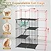 VISCOO Cat Cage, 3-Tier DIY Catio Cat Enclosures, Cat Playpen Indoor & Outdoor with Hammock, Detachable Metal Wire Kennel Cats Crate, 2x1x3 Exercise Place for 1-2 Cats/Kitten