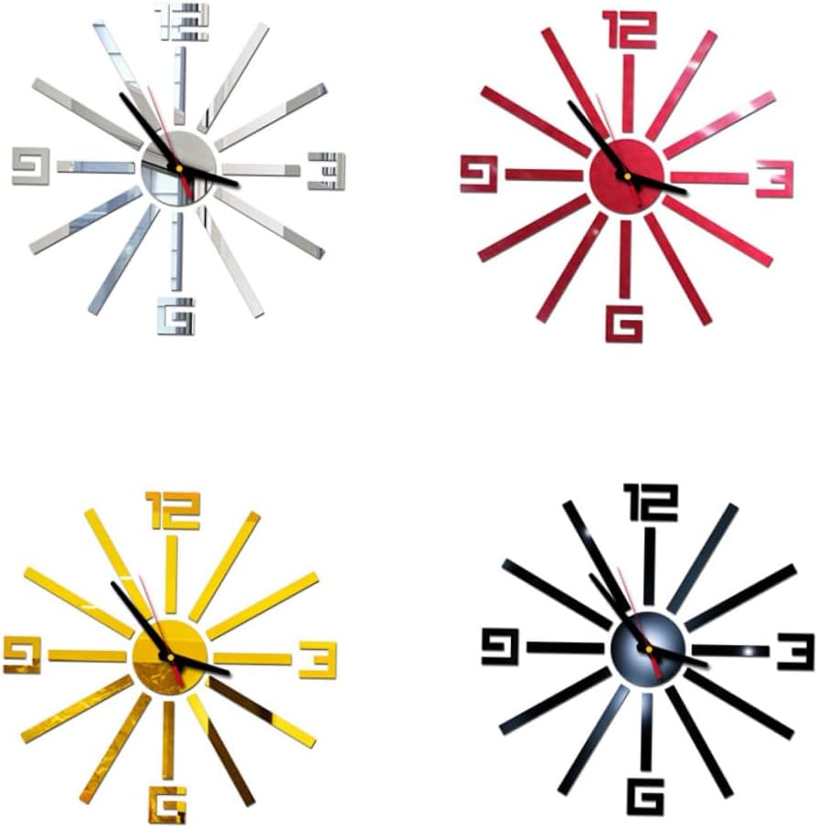 Acrylic Wall Clock Model 110 Silver Round Silent for Study