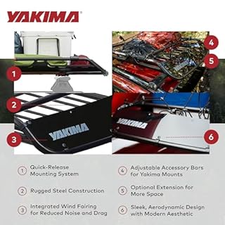 Yakima OffGrid Cargo Basket Steel Rooftop Carrier, Medium Size - Vehicle Roof Rack with Fairing, Quick Release Mount, and Universal Fit for Cars, SUVs, and Trucks