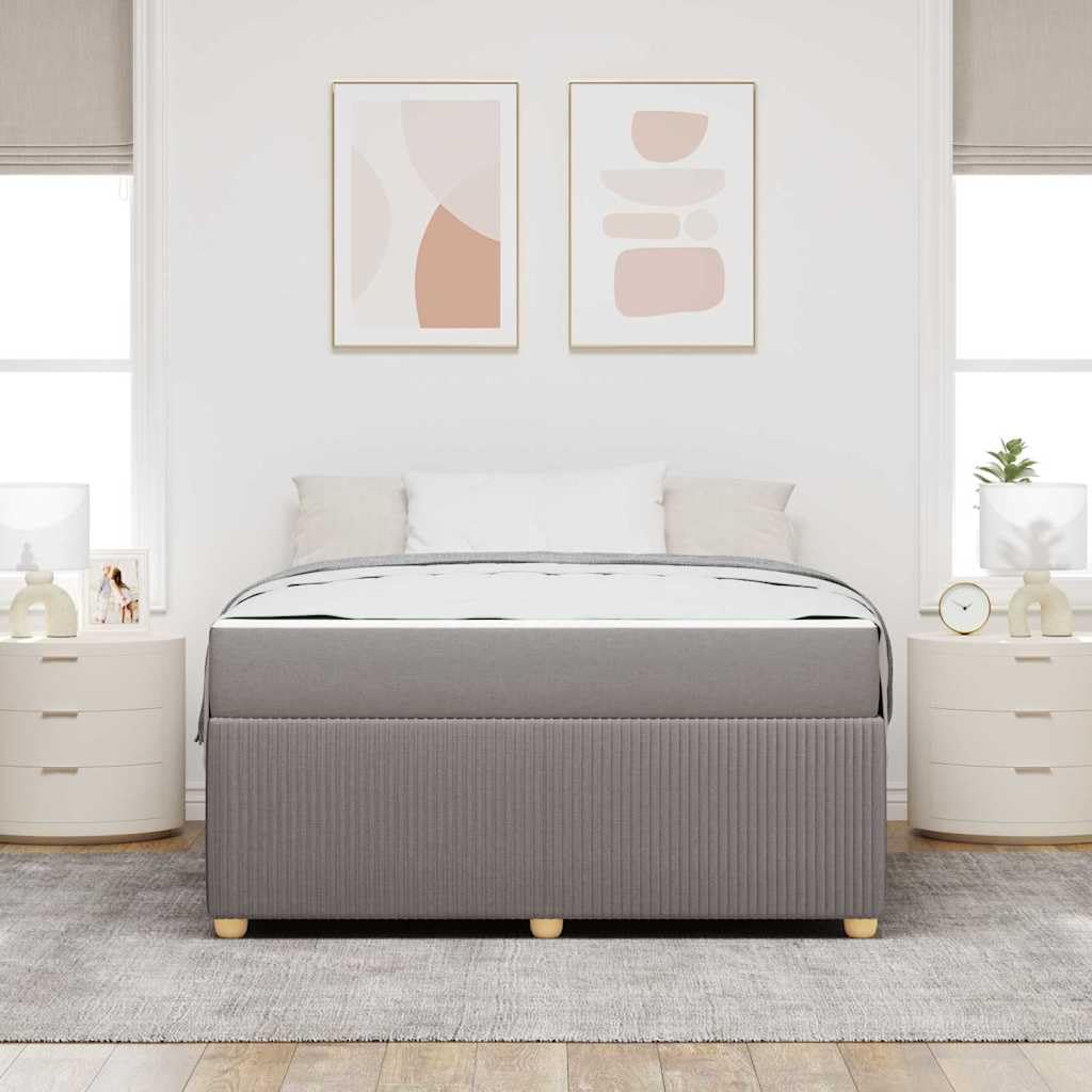 Rama łóżka z materacem w kolorze szarobrązowym (taupe), 160 x 200 cm, materiałowa sofa do spania ze stabilną ramą z materiału drewnopochodnego, oddychający materiał, materac o średniej