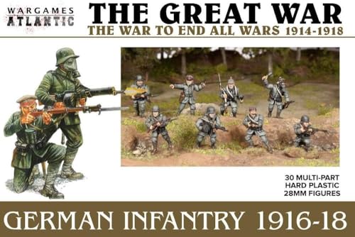The Great War - German Infantry 1916-18 (30 Figures) Multi-Part Hard Plastic (HIGH Impact POLYSTYRENE) 28MM Figures…