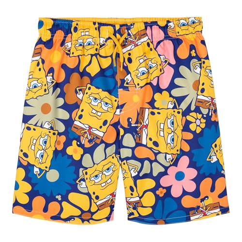 SPONGEBOB SQUAREPANTS Little Boys Swim Trunks UPF 50+ Multicolor/Floral