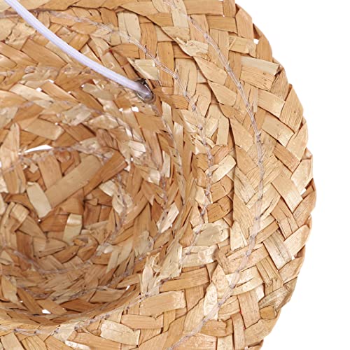 Popetpop Pet Flower Straw Hat Dog Spring Summer Sunhat Cute Woven Straw Hat Costume Accessory Size S (Pink Flower) #TOP3