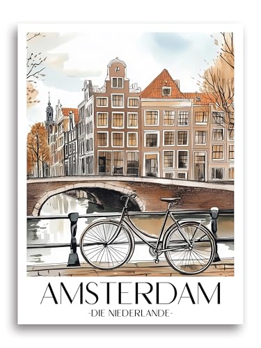 Impression d'art de qualité supérieure Amsterdam favplace grand tableau mural de ville