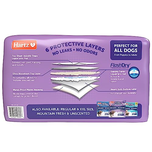 Image of Hartz Home Protection Lavender Scented Dog Pads, 3XL 30 Count, Super Absorbent & Won't Leak, Odor Eliminating (Pack of 2)