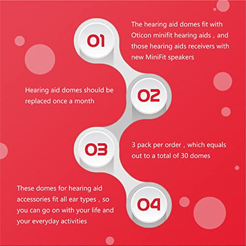 Hearing Aid Domes For Oticon Minifit Bass 8Mm Double Vent (3 Packs), Universal Domes For Oticon Hearing Aid Supplies #TOP5