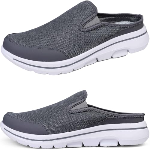 ZDQ Zuecos Hombres Zapatillas de Playa Verano Mujer Ligera Zapatos de Jardín Antideslizante Casual Pantuflas Respirable Piscina Sandalias por Interior y Exterior Gris 0scuro 43