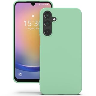 YATWIN Silicone Back Case for Samsung Galaxy A25, Soft-Touch Phone Back Cover for Samsung Galaxy A25 - Link Cyan
