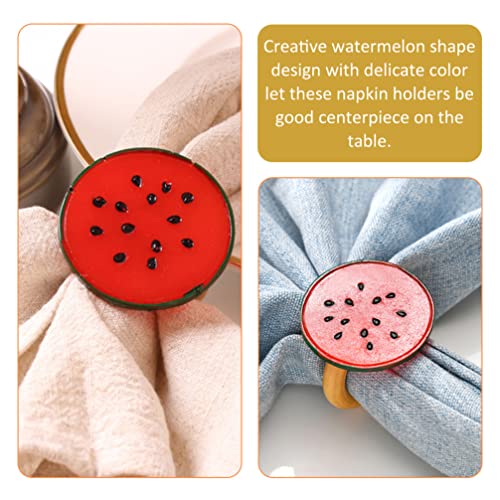 Watermelon Serviette Ring 6Pcs Watermelon Napkin Rings Fruit Napkin Holder Buckles Plastic Fruit Serviette Rings Easter Napkin Buckle For Wedding Party Holiday Table Accessories #TOP6
