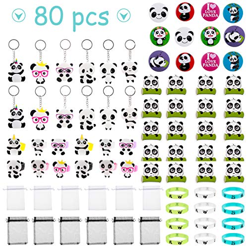 80 Pcs Panda Birthday Party Supplies Favor Pack Panda Party Favors for Kids