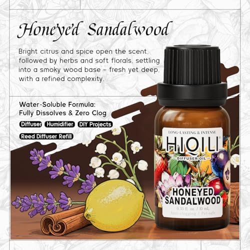 HIQILI Honeyed Sandalwood Diffuser Oil for Car Air Fresheners & Humidifier Alternate view