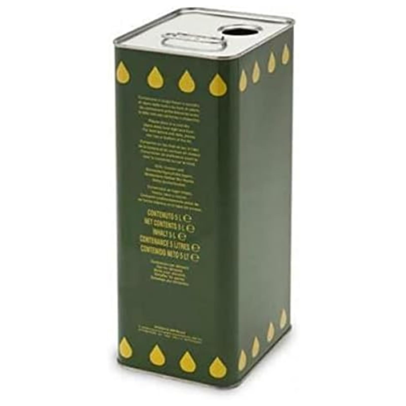 Lattina per Olio 3 Lt Latta Vuota in Metallo Rettangolare Verde Resistente