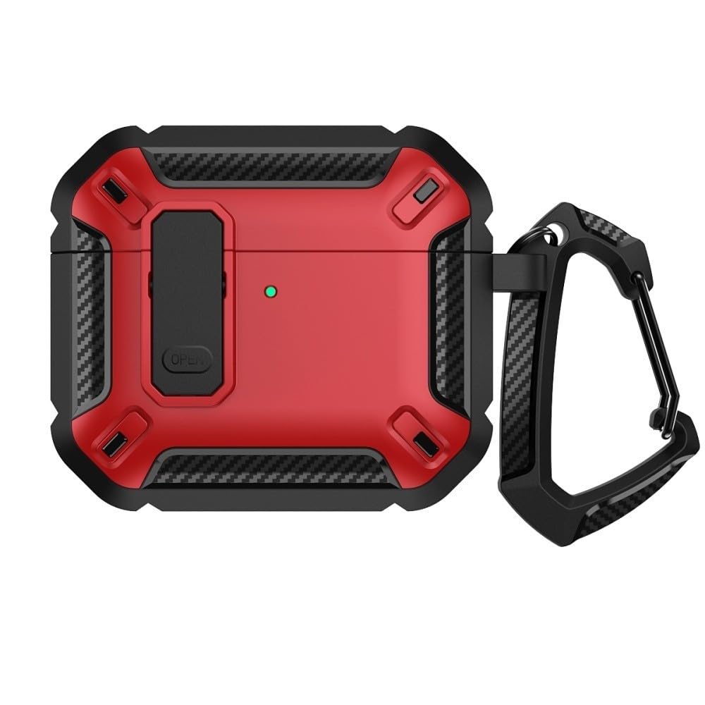 Coque AirPods 4 antichoc bicolore noir et rouge en silicone