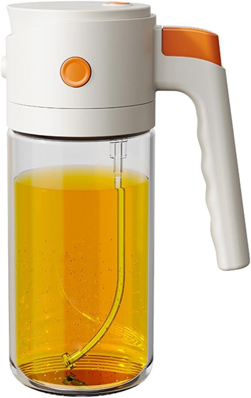 Oil Spray Bottle, Glass Kitchen Oil Kettle High Transmittance 550ml Mister Atomize And Pour 2 In 1 Oiler,for Salad Making, Baking
