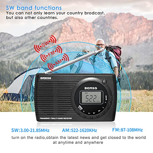 Benss Tragbares Radio Klein AM FM SW Radio Digitales Pocket Transistor Stereo Radio mit Eingebauten Lautsprechern… - Image 6