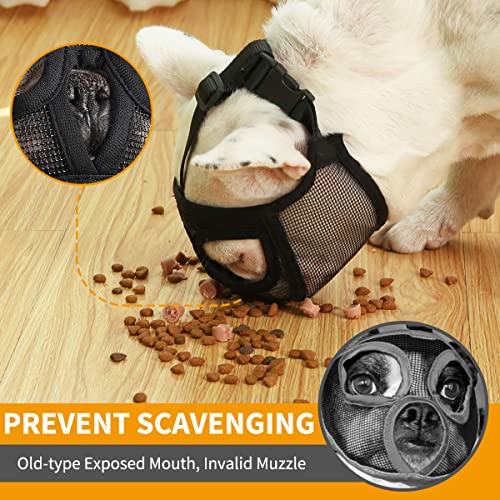 image for BARKLESS Short Snout Dog Muzzle, Breathable Mesh Flat Faced Muzzle for