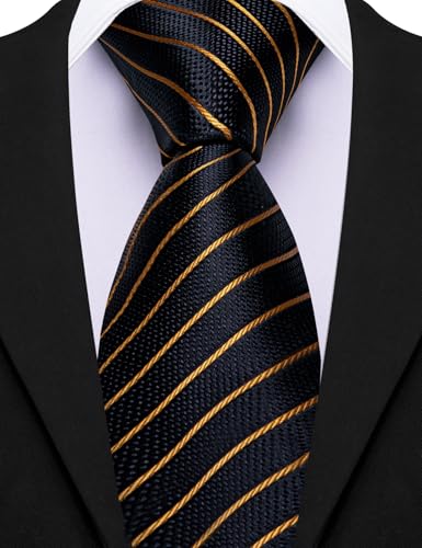 Image of Barry.Wang Mens 6 PCS Ties Silk Striped Paisley Check Floral Necktie Silky Woven Wedding Business Party Ties 3.34 inch