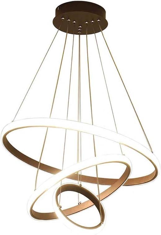 Led Ceiling Light Fixture Modern Simple Pendant Lighting Adjustable Dimmable Chandelier for Kitchen Island Bedroom Hallway Bar Living Room,White,20+40+60Cm