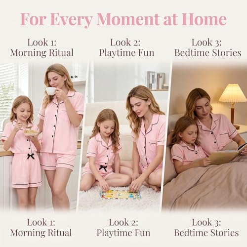 LANKMEI 100% Cotton Womens Short Sleeve Pajama Sets, Pink, XX-Large - image 7