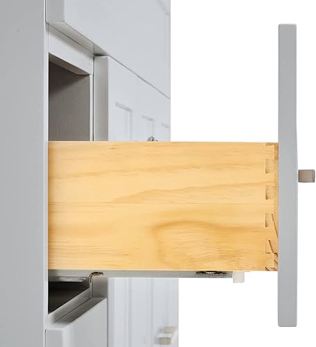 Miniatura 7 de ARIEL Tocador de baño gris de 43 pulgadas, encimera y salpicaduras de cuarzo blanco puro con borde de 1.5 pulgadas, fregadero rectangular, 2 puertas