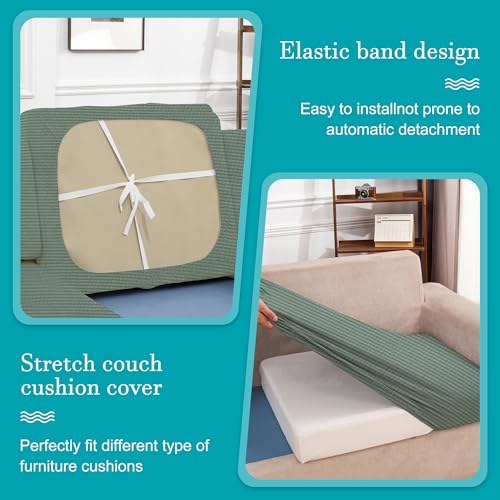 Image of BIETYONE 12Pcs Stretch Patio Cushion Covers,Outdoor Couch Covers Replacement,Outdoor Couch & Sofa Slipcovers,for Patio Furniture Cushion Covers,Washable Reusable Furniture Protector (Cyan,Cover Only)