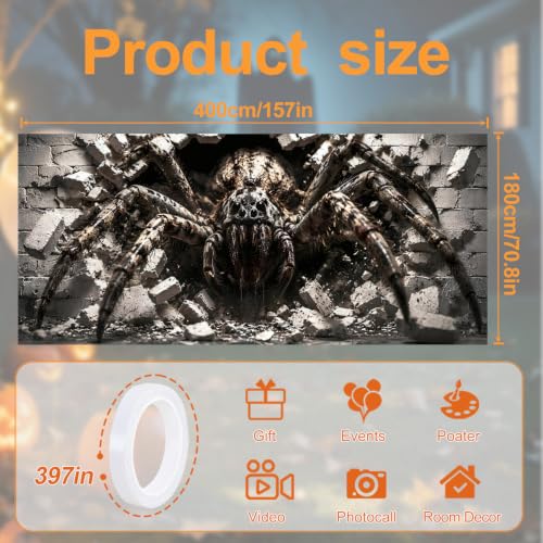 Image of Halloween Garage Door Decorations 6 x 13 ft, 3D Spider Cover