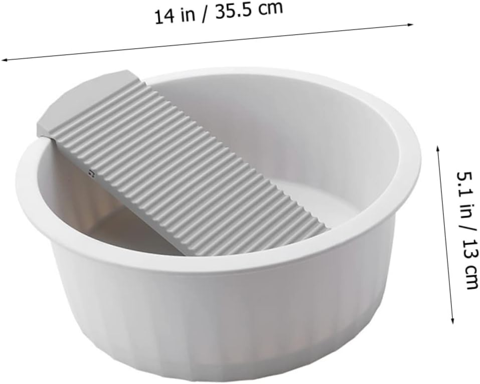 Thickened Large Plastic Laundry Basin with Non Slip Washboard for Newborn Clothes Hand Washing Portable Washtub for Home Dormitory and Care Easy to Board